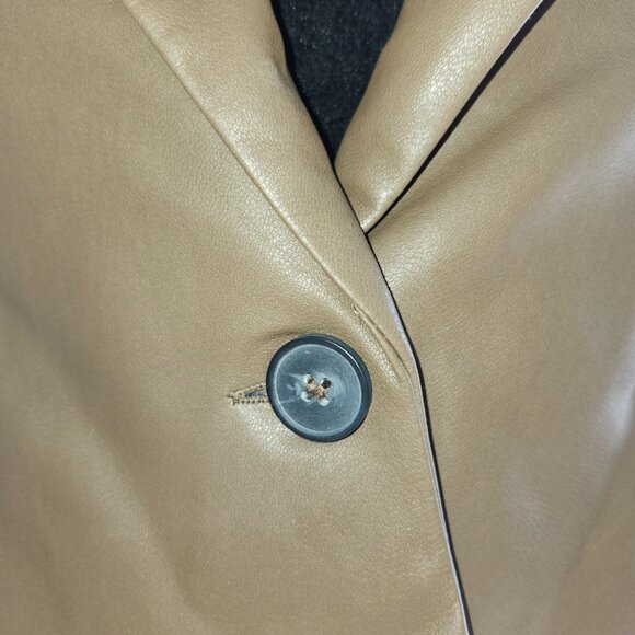 25094/95/96 NWOT White Birch Black Label Faux/Vegan Leather Crop Jacket Brown - Picture 6 of 15